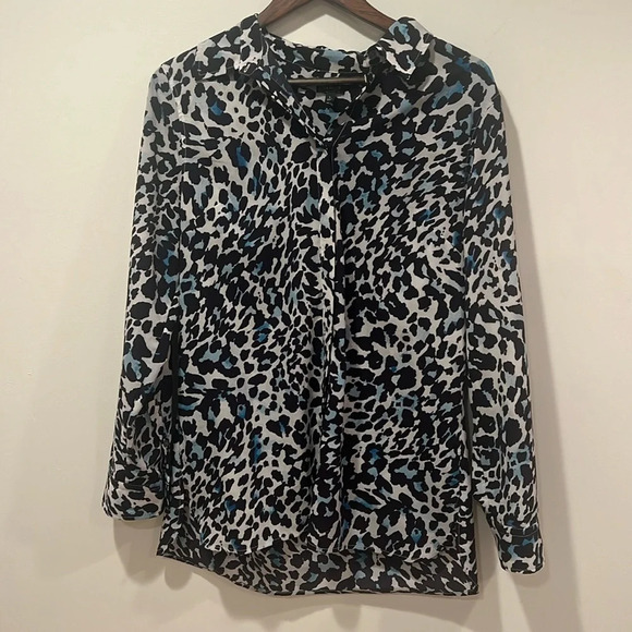 Talbots Animal Print Blouse -  Size Large - Picture 1 of 6
